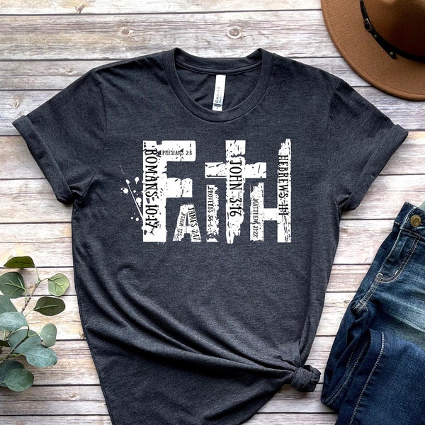 Christian Shirt, Bible Verse T-Shirt, Religious Outfit, Retro Faith T Shirt, Christian Cross Graphic Tees, Genderneutral Adult Tshirts