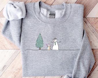 Christmas Snowman Sweatshirt, Christmas Sweatshirt, Snowman Shirt, Snowman T-Shirt, Christmas Crewneck, Christmas Shirts for Women