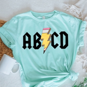 ABCD Back In Class T-shirt, Gift for Teacher,Back to School, Rock And Roll Shirt, Music Teacher Shirt,Funny Teacher Shirt,Cool Teacher Shirt