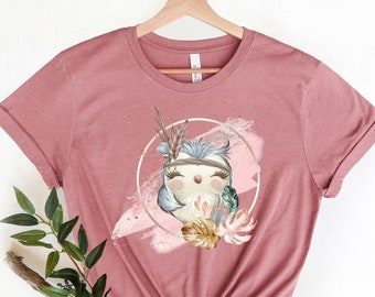 Cute Owl Shirt/Shirts for Girls | Animal Lover Shirt | Owl T-Shirt | Gift for Animal Lovers | Owl Gift | Shirts for Women