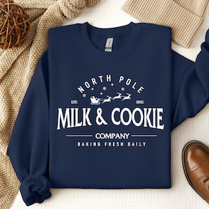 North Pole Milk and Cookie Co Sweatshirt, Christmas Sweater, Gingerbread Christmas Sweatshirt, Christmas Cookie Shirt