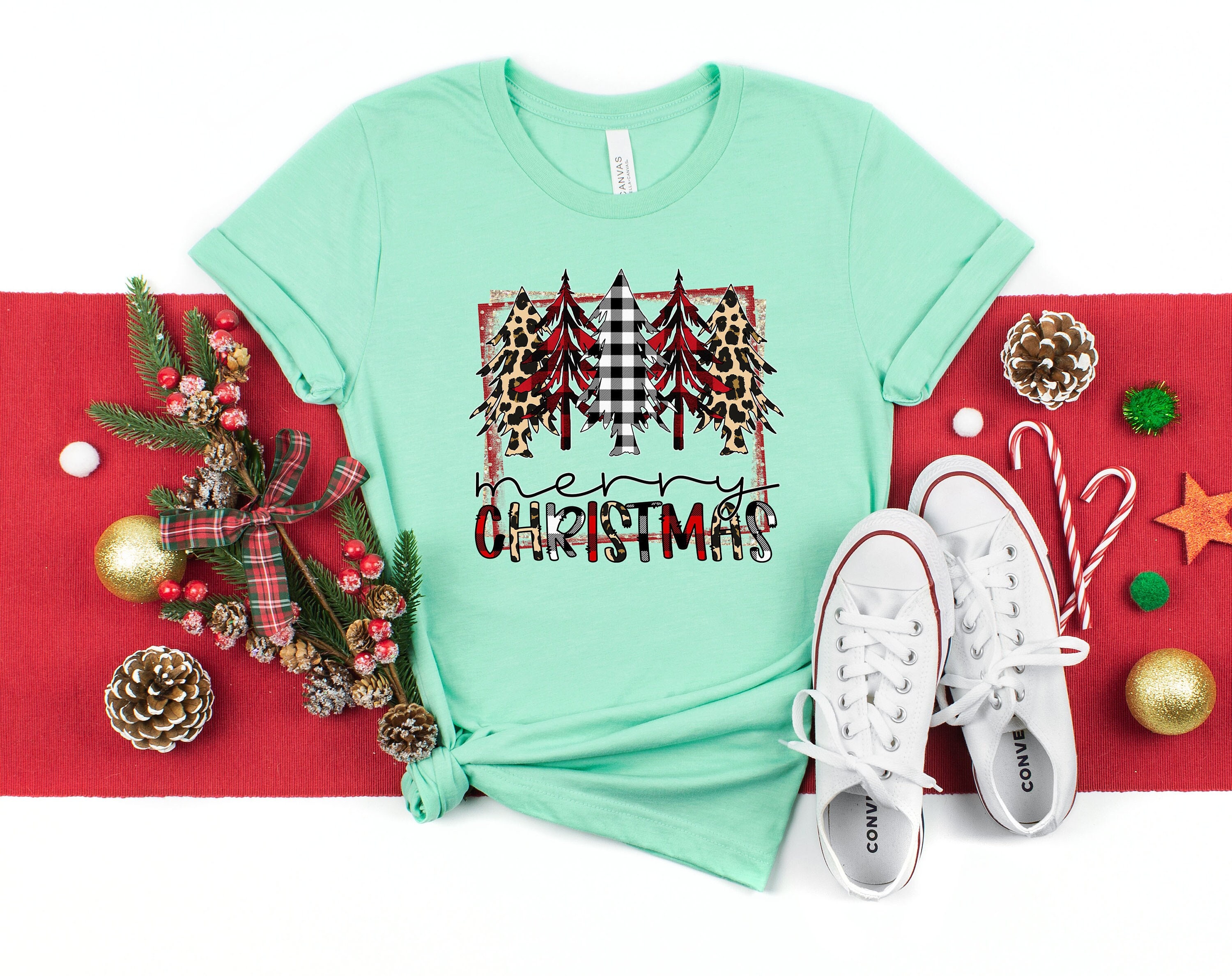 Merry Christmas Shirt Buffalo Plaid 