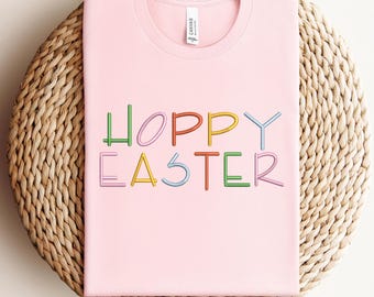 Happy Easter Embroidered Shirt, Bunny Embroidered Shirt, Embroidery Shirt, Easter Sweat, Happy Easter Embroidered, Funny Embroidered Shirt