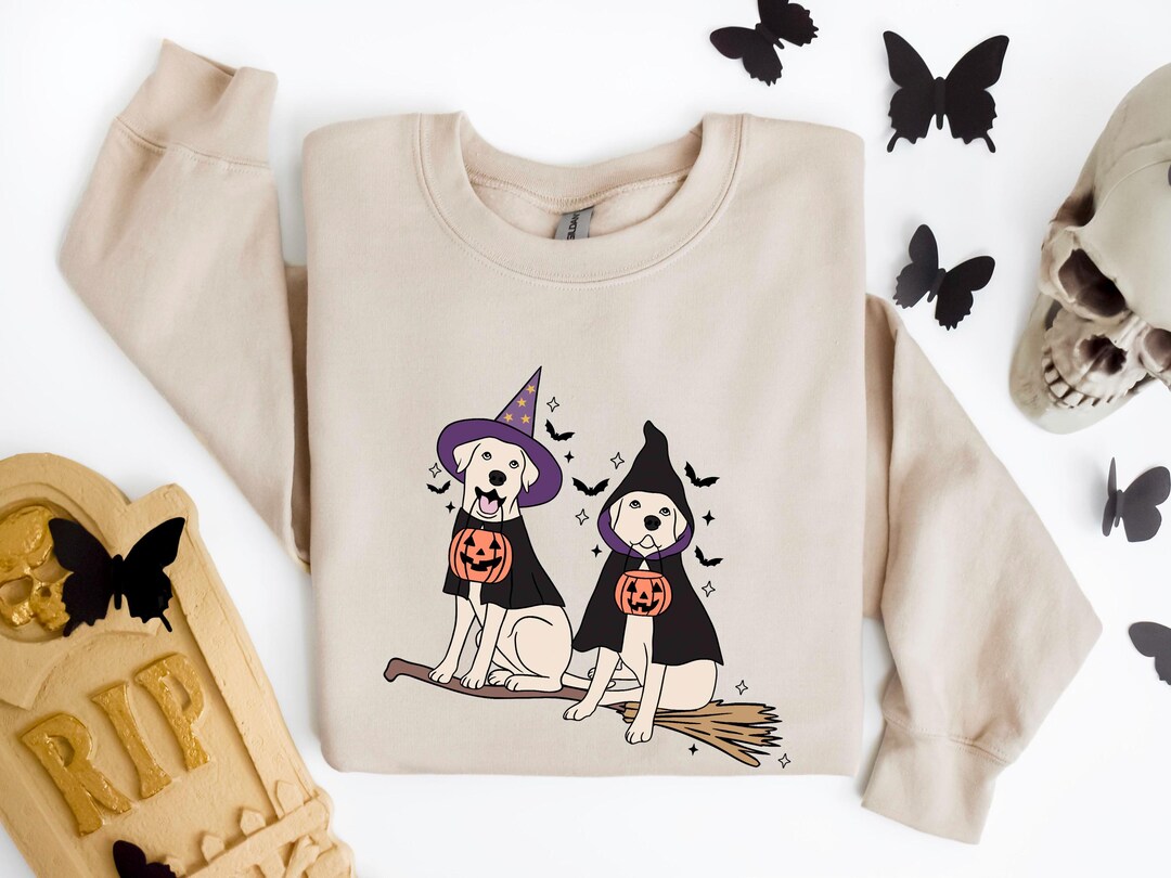 Witch Dogs Halloween Sweatshirt, Ghost Dogs Halloween Shirt, Dog Lover ...