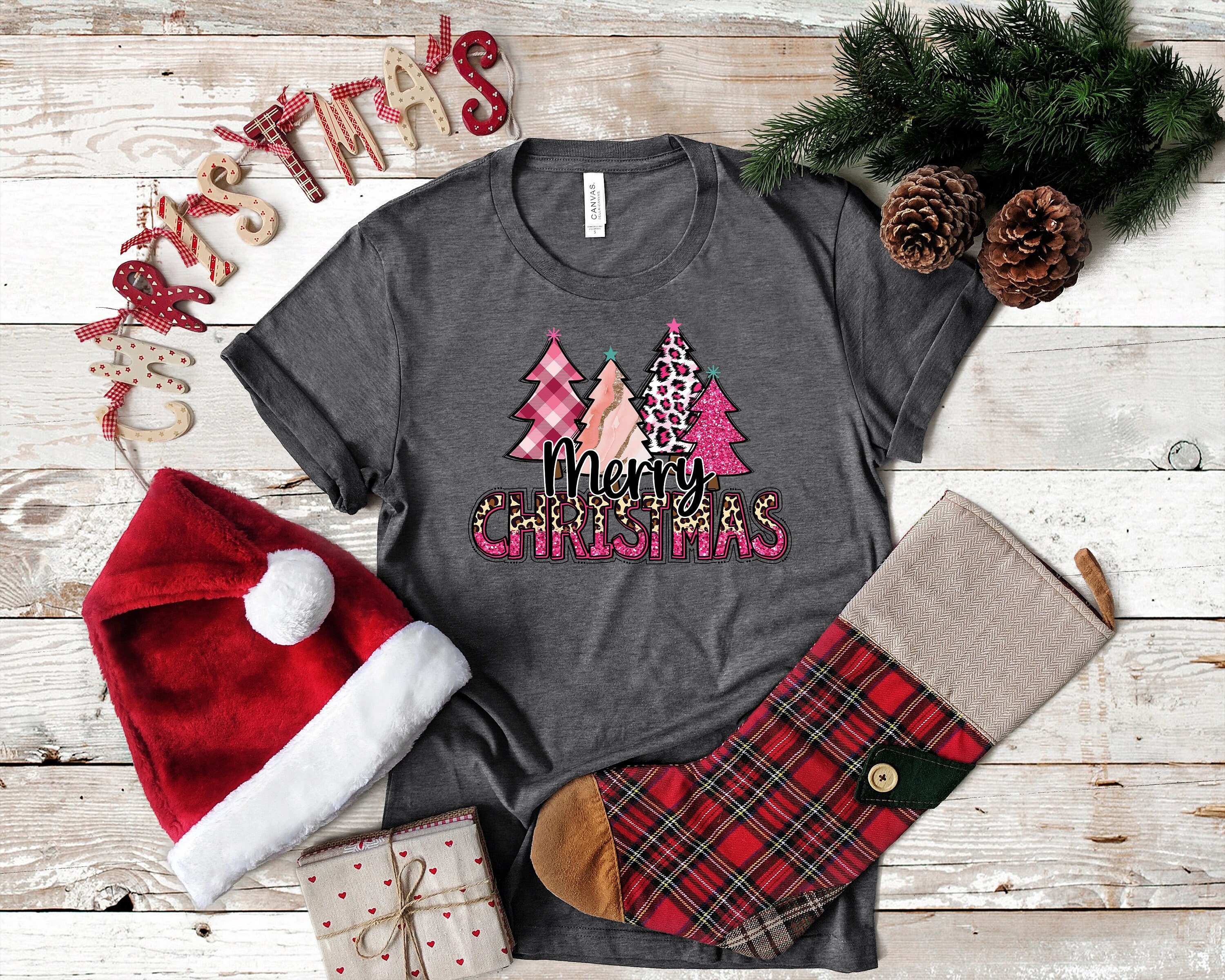 Christmas T Shirt Leopard Tree - Etsy