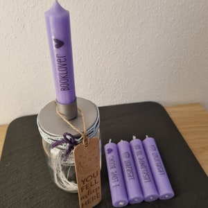 Take what you need Glass books edition with wooden bookmark with laser engraving, gift for a bookworm Purple