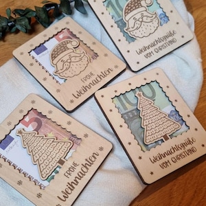 Holzkarte für Geldgeschenk zu Weihnachten - Holzkarte - Wunscherfüller - Geldgeschenk - Weihnachten