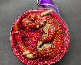 Red baby dragon christmas bauble