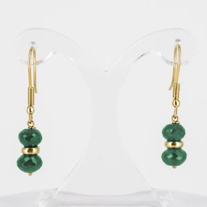Emerald Earrings, May Birthstone, 18K Gold Earrings, Emerald Green Earrings, Emerald Jewelry, Minimalist Earrings