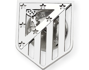 Atlético Madrid Badge Pin, Football Team, 925 Sterling Silver Pin, Handmade, Football Gift, Unisex Gift, Football Emblem