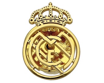 Épingle du Real Madrid, Bouclier du Real Madrid, Badge de l’équipe de football en or 18 carats, Fait à la main, Cadeau, Unisexe, Emblème