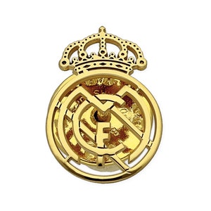 Pin's Real Madrid, écusson Real Madrid, badge de l'équipe de football en or 18 carats, fait main, cadeau, unisexe, emblème