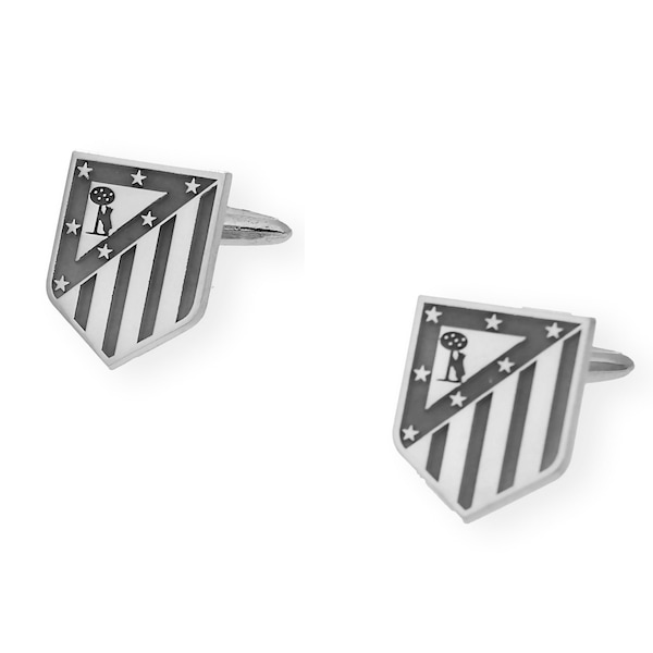 Gemelos Atletico Madrid, Gemelos de Plata 925, Gemelos de Oro 18K, Gemelos en Plata Dorada, Gemelos de Fútbol, Regalo para novio