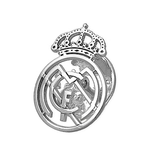 Real Madrid Pin, Football Team Badge, Real Madrid Crest, 925 Sterling Silver Badge, Handmade, Gift, Unisex, Emblem