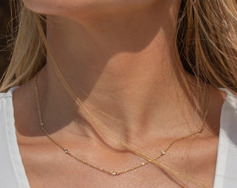Diamond choker, Diamond necklace, 18k gold choker, Diamond necklace, Gift for her, Diamond jewelry