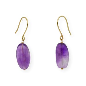 Natural Amethyst Earrings, Amethyst and Gold Earrings, February Birthstone, Amethyst Earrings, Purple Stone Earring