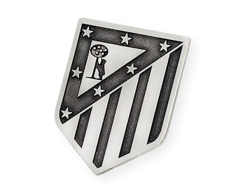 Pin Atlético Madrid Insignia, Equipo de Fútbol, Pin de Plata de Ley 925, Hecho a Mano, Regalo de fútbol, Regalo Unisex, Emblema de fútbol