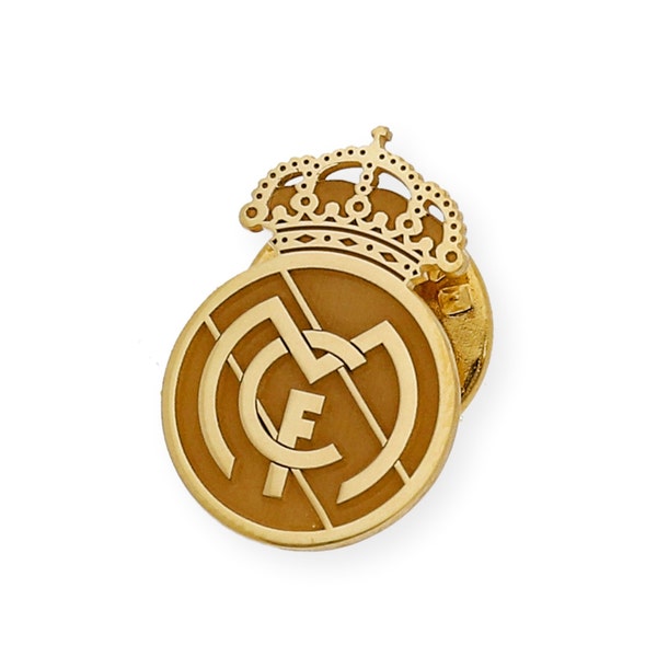 Real Madrid Shield Pin, Golden Silver Football Team Badge, Real Madrid Pin, Handmade, Gift, Unisex, Emblem