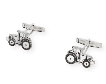 Gemelos de tractor, gemelos de plata esterlina, regalo para granjero, gemelos de padrino de boda, regalo para el día del padre