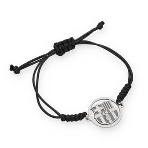 Barcelona Bracelet, FC Barcelona Crest, Adjustable Silver Bracelet, Gift for Barça Fans, Barça Football Bracelet