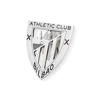 Athletic Bilbao Pin, Football Team Badge, Silver Pin, Athletic Club de Bilbao, Handcrafted Badge, 18K Gold Pin