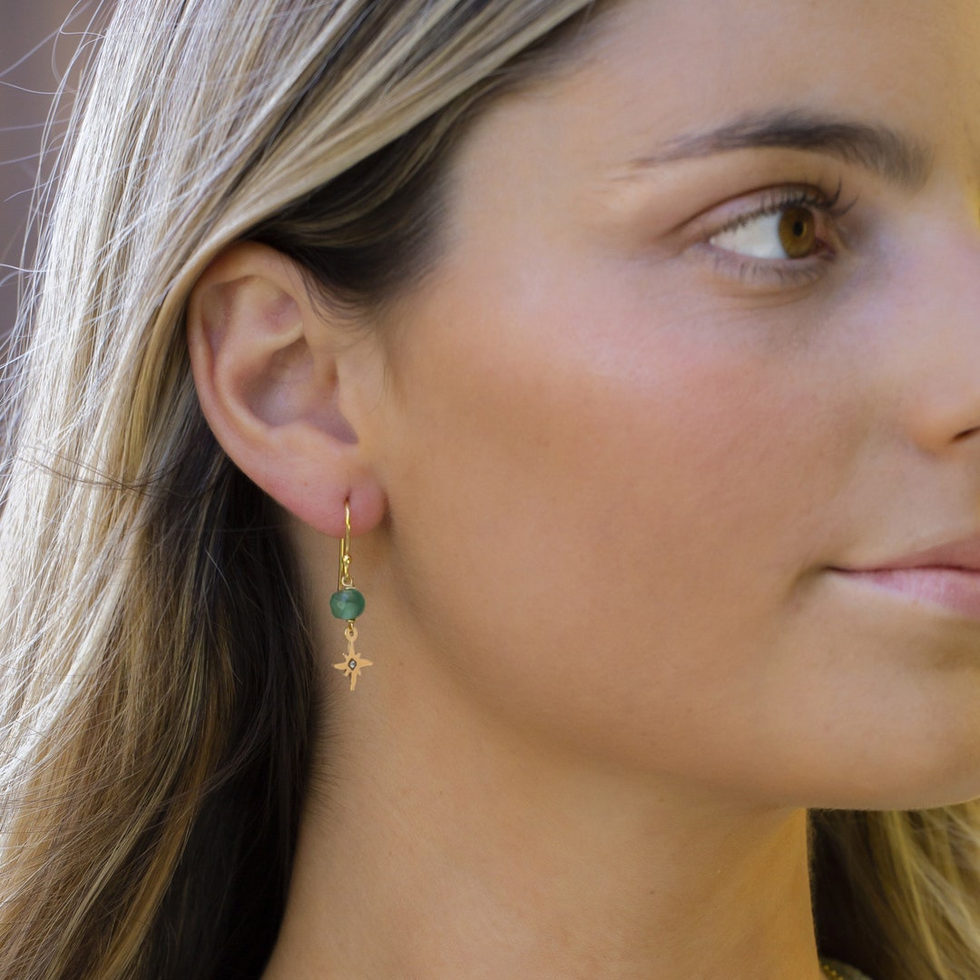 VONALA Pendientes De Brújula De Plata De Ley Con Brújula Para Mujer, Brújula Colgante, Pendientes De Aro Con Brújula Oceánica, Joyas Regalos Para Mujeres, Adolescentes Y Niñas, 16*9mm, Plata, Cuarzo