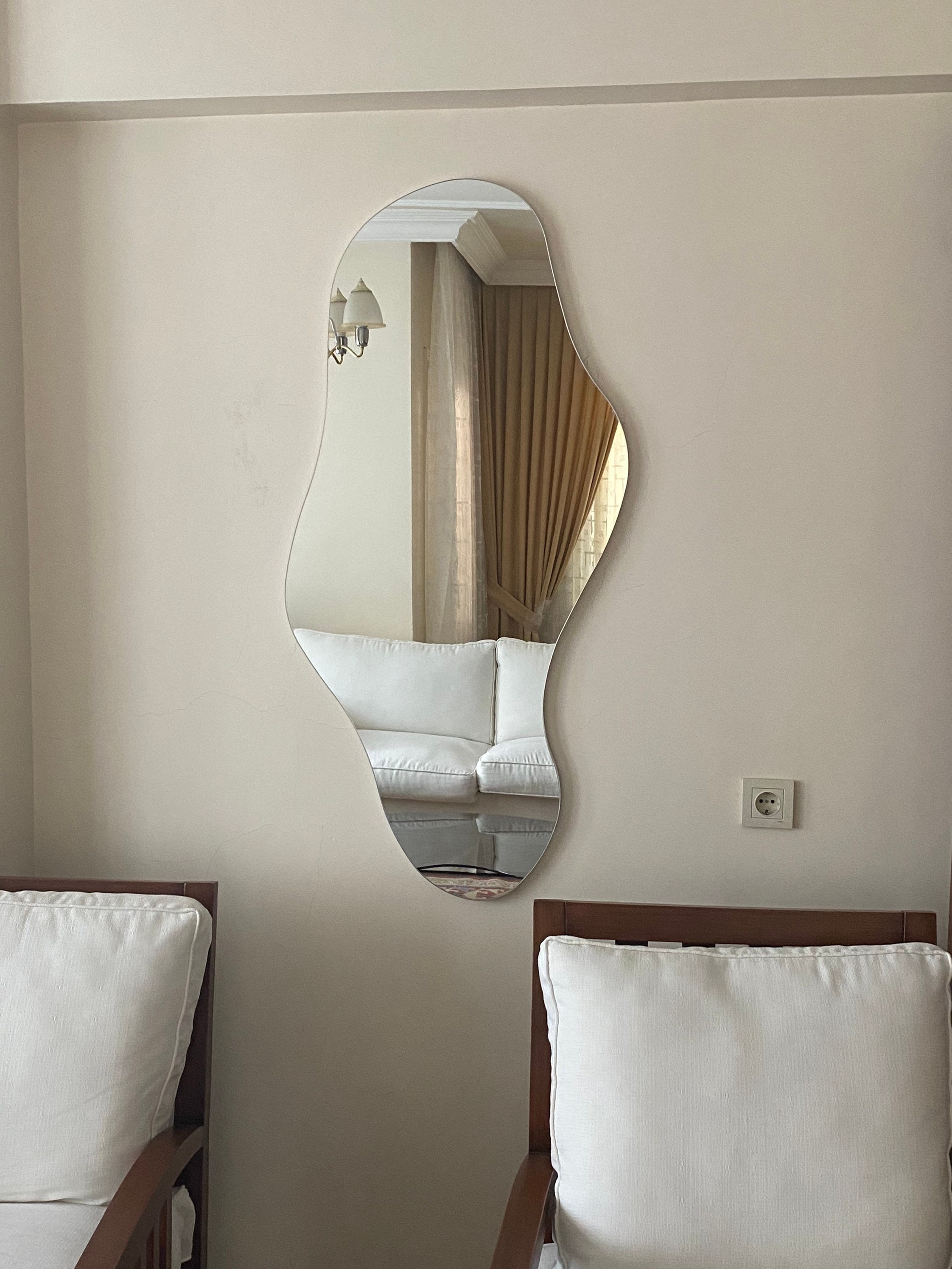 Asymmetric Wavy Mirror Full Length Mirror Curved Mirror Etsy