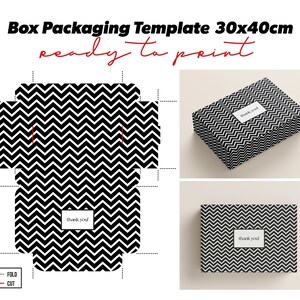 Box Template, Packaging Box, Ready to Printable, 30x40cm Box Template, Pdf, Svg, Jpg, Png, Gift Box Template, Product Box, Instant Download