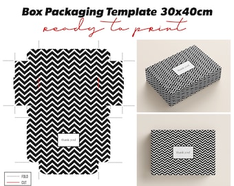Box Template, Packaging Box, Ready to Printable, 30x40cm Box Template, Pdf, Svg, Jpg, Png, Gift Box Template, Product Box, Instant Download