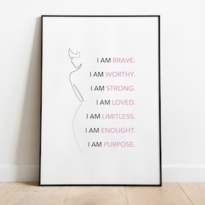 Boss Lady Wall Art, Woman Affirmation, Feminine Wall Decor, Girl Power Print, Female Gift, Girl Boss, Boss Lady Quote, Brave, Motivation