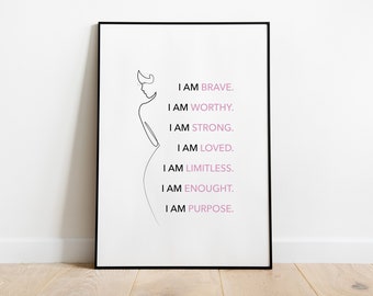 Boss Lady Wall Art, Affirmation de la femme, Décor mural féminin, Impression Girl Power, Cadeau féminin, Patronne, Citation Boss Lady, Courageux, Motivation