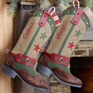 Cowboy Boot Personalized Christmas Stocking