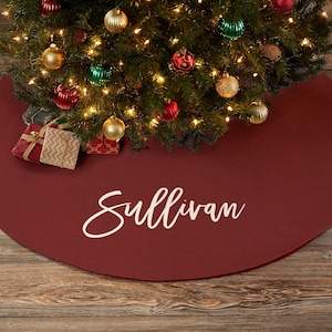 Scripty Name Personalized Christmas Tree Skirt