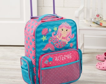 Mermaid Personalized Kids Rolling Luggage - Perfect Christmas Gift for Girl