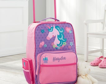 Unicorn Personalized Kids Rolling Luggage - Perfect Christmas Gift for Girl