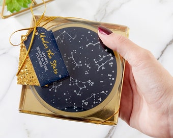 Under the Stars Glass Coaster for Wedding Favors