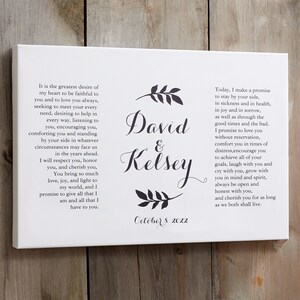 Wedding Vows Personalized Canvas Print