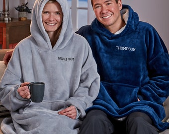 Classic Comfort Personalized Oversized Huggie Hoodie Blanket Etsy