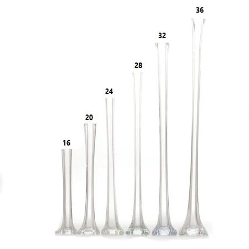 12 Pack Clear Eiffel Tower Glass Flower Vase image 9