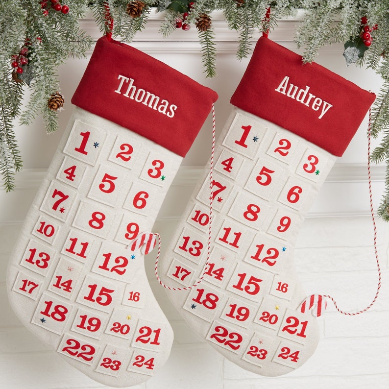 Countdown To Christmas Personalized Advent Calendar Stockings image 1