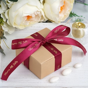 100 Yards - 7/8&quot; Continuous Personalized Ribbon For Wedding Favors, Satin Ribbon