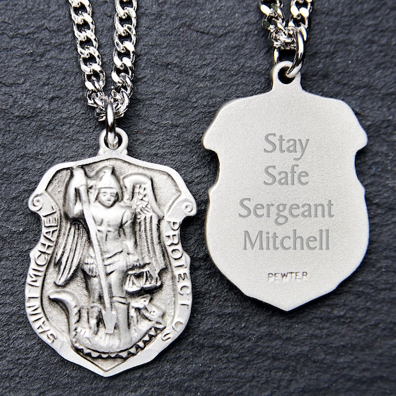 St. Michael Law Enforcement Personalized Pendant Etsy