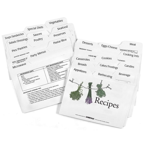 Recipe Card Dividers - Etsy