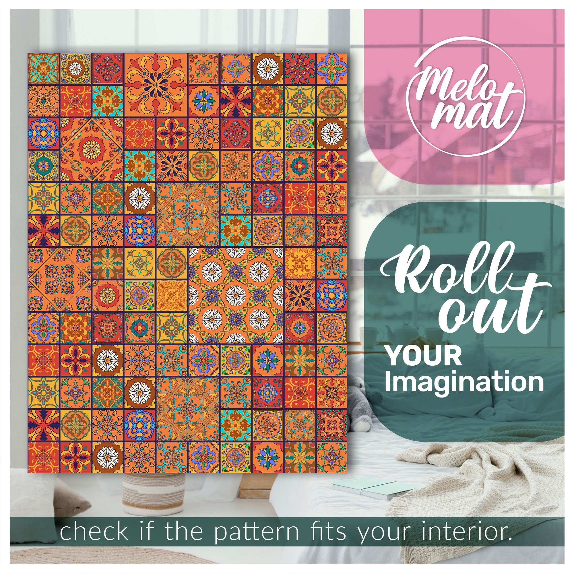 Beri Vinyl Flooring for Bathroom Orange Vinyl Floor Covering Etsy