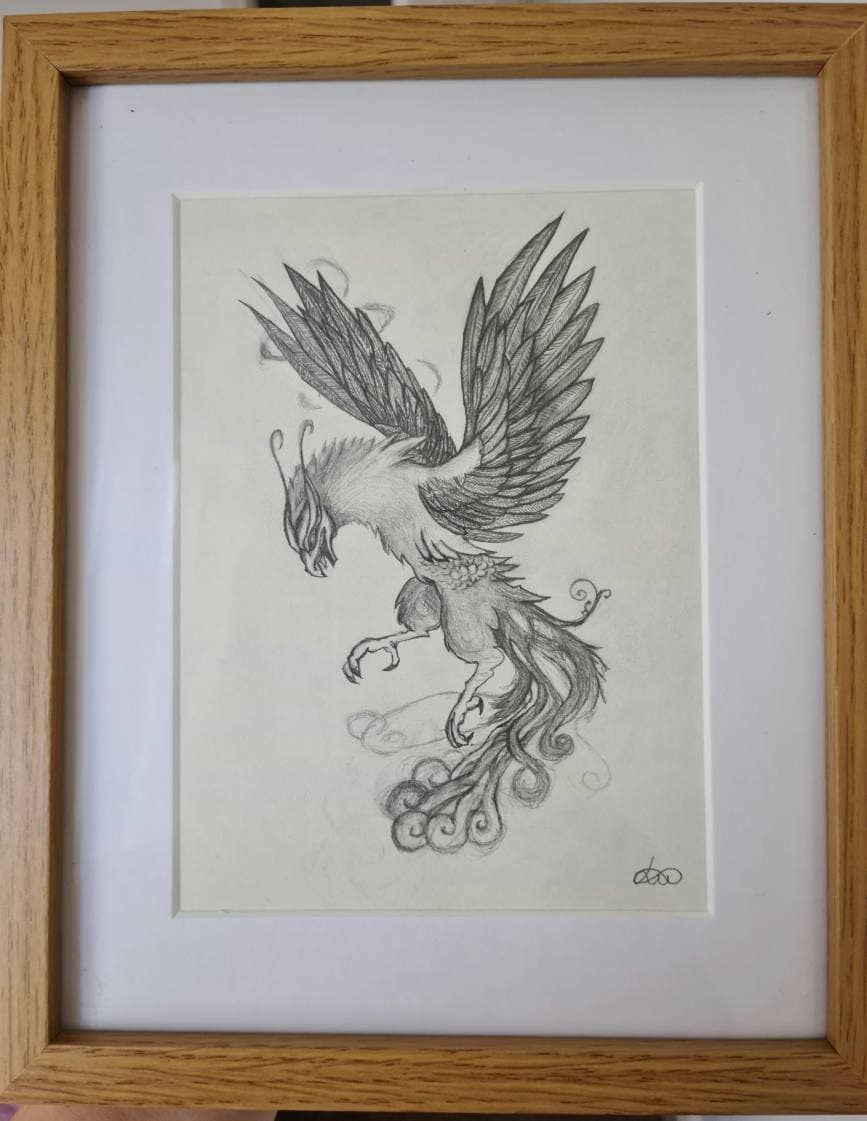 Original Phoenix in Pencil - Etsy