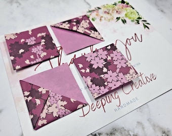 cherry blossom corner bookmark set of 4 - Purple Flowers