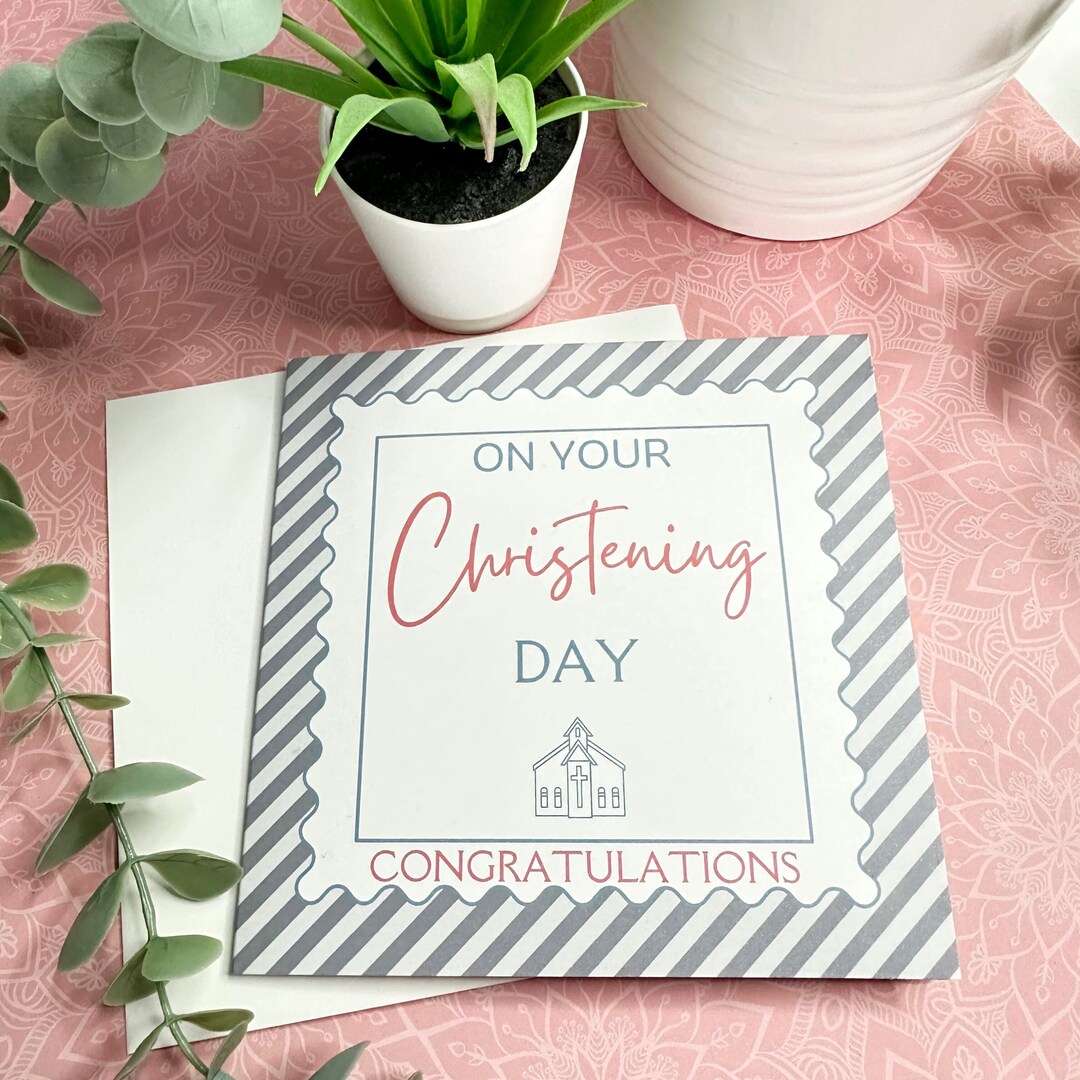 On Your Christening Day Greeting Card Unisex Baptism Naming Etsy