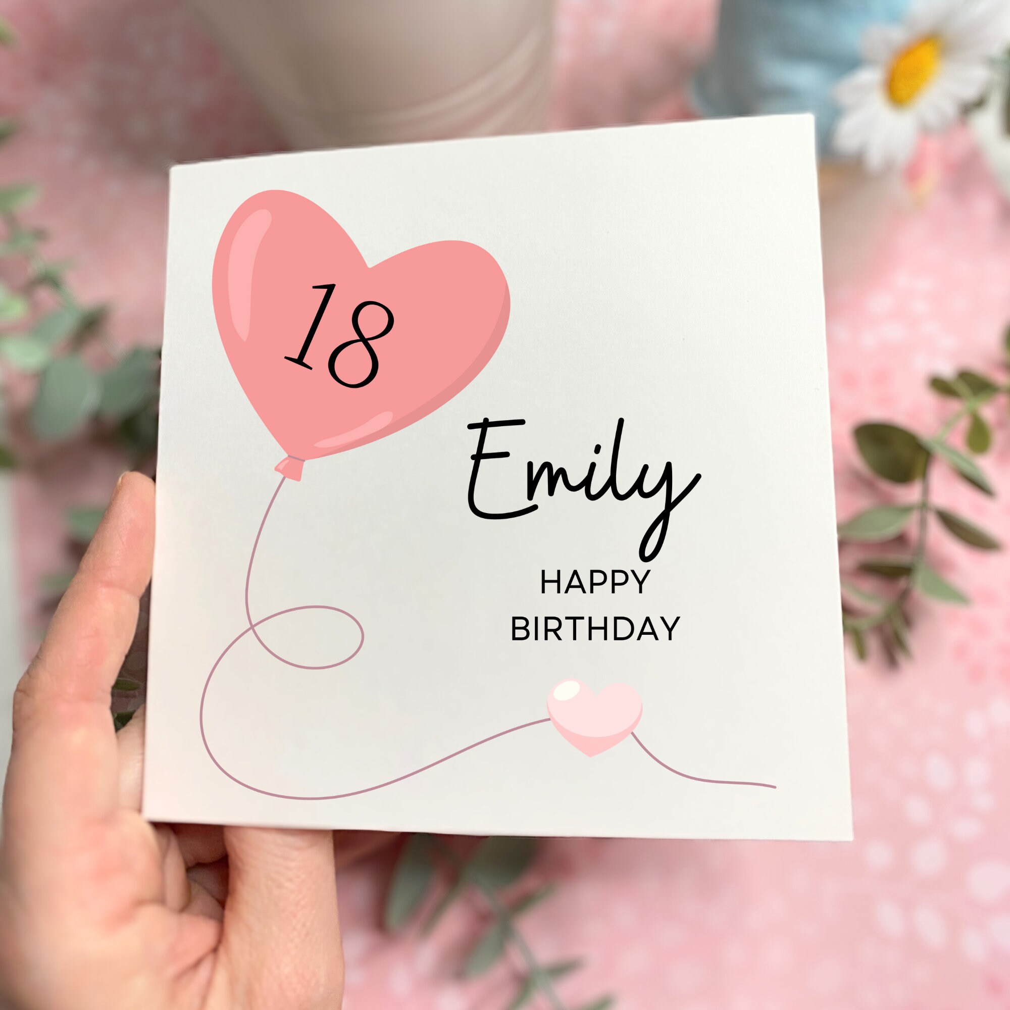 Personalised 18th Happy Birthday Heart Greeting Card, Teenage Girl Pink  Balloon, Eighteenth Birthday for Daughter, Niece, Sister, Female - Etsy