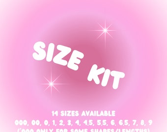 ManiCured by Bella Press on Size Kit |Press on Nails| Size Kit| 14 Sizes 000-9