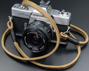 Real Pull-Up Waxed Leather Camera Strap - Olive Green 10mm